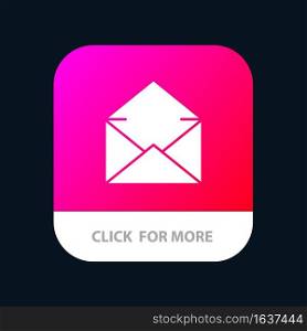 Email, Mail, Message, Open Mobile App Button. Android and IOS Glyph Version