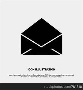 Email, Mail, Message, Open solid Glyph Icon vector