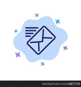 Email, Mail, Message, Sent Blue Icon on Abstract Cloud Background