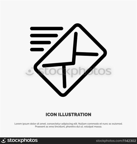 Email, Mail, Message, Sent Line Icon Vector