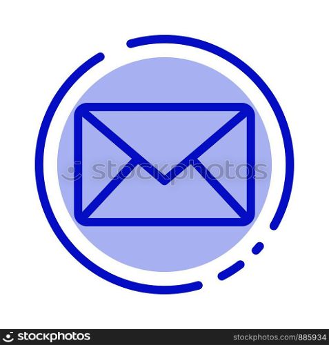 Email, Mail, Message, Sms Blue Dotted Line Line Icon