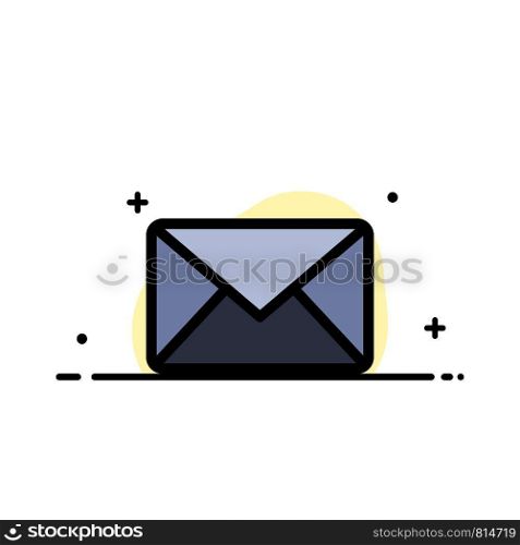 Email, Mail, Message, Sms Business Flat Line Filled Icon Vector Banner Template