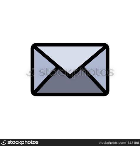 Email, Mail, Message, Sms Flat Color Icon. Vector icon banner Template