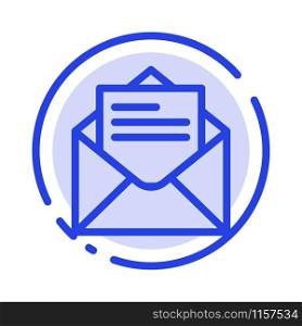 Email, Mail, Message, Text Blue Dotted Line Line Icon