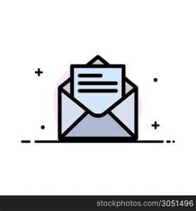 Email, Mail, Message, Text Business Flat Line Filled Icon Vector Banner Template