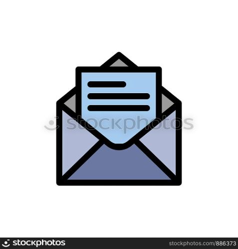 Email, Mail, Message, Text Flat Color Icon. Vector icon banner Template