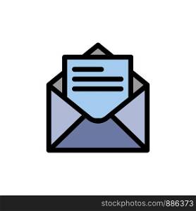 Email, Mail, Message, Text Flat Color Icon. Vector icon banner Template