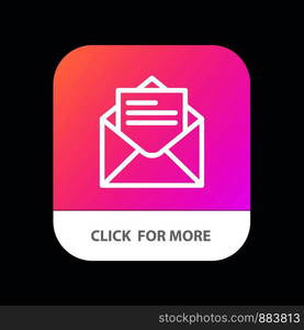 Email, Mail, Message, Text Mobile App Button. Android and IOS Line Version