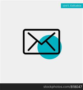 Email, Mail, Message turquoise highlight circle point Vector icon