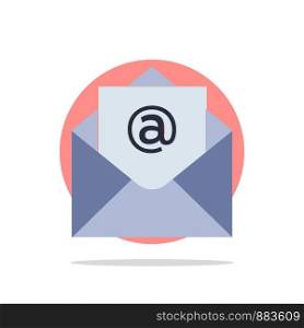 Email, Mail, Open Abstract Circle Background Flat color Icon