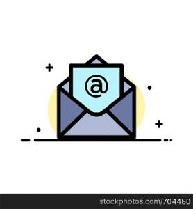 Email, Mail, Open Business Flat Line Filled Icon Vector Banner Template