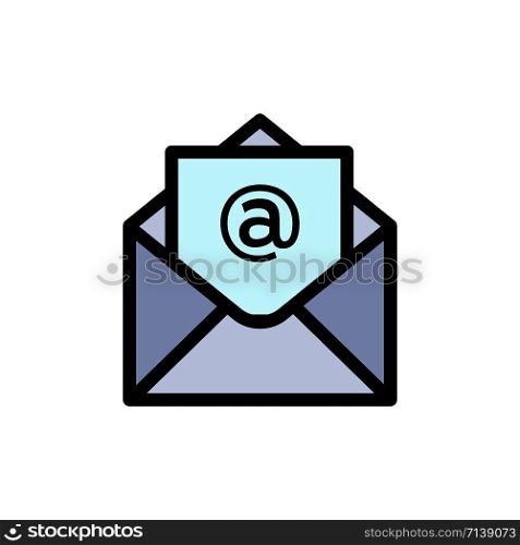 Email, Mail, Open Flat Color Icon. Vector icon banner Template