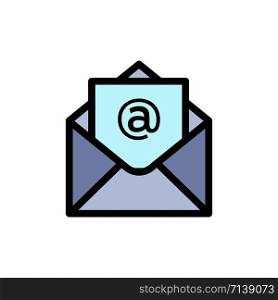 Email, Mail, Open Flat Color Icon. Vector icon banner Template