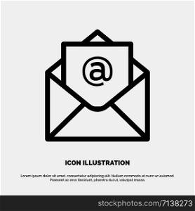 Email, Mail, Open Line Icon Vector