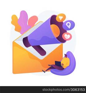 Email marketing abstract concept vector illustration. Email newsletter service, personalized message, connect with a customer, automated sending tool, permission based marketing abstract metaphor.. Email marketing abstract concept vector illustration.