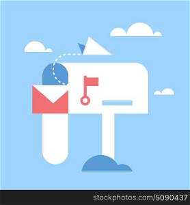 email marketing. Abstract vector illustration of email marketing flat design concept.