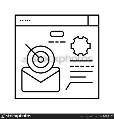 email marketing c&aign management line icon vector. email marketing c&aign management sign. isolated contour symbol black illustration. email marketing c&aign management line icon vector illustration