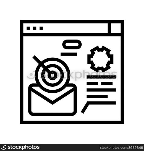 email marketing campaign management line icon vector. email marketing campaign management sign. isolated contour symbol black illustration. email marketing campaign management line icon vector illustration