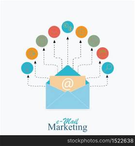 Email marketing conceptual, Vector illustration.