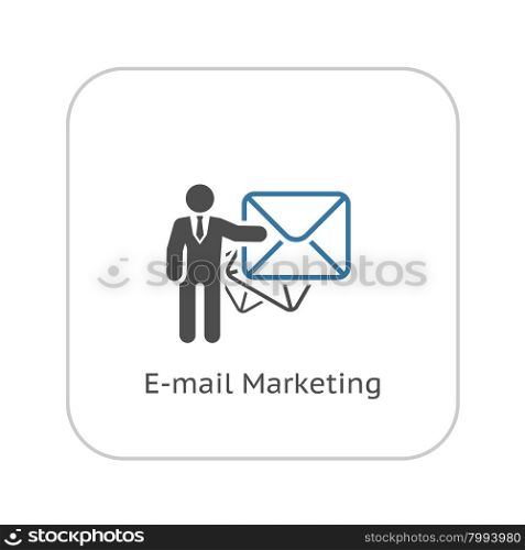 Email Marketing Icon. Flat Design. Business Concept. Isolated Illustration.. Email Marketing Icon. Flat Design.