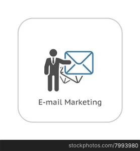Email Marketing Icon. Flat Design. Business Concept. Isolated Illustration.. Email Marketing Icon. Flat Design.