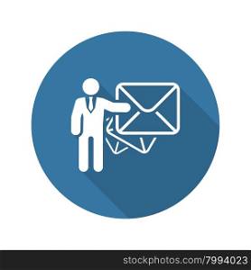 Email Marketing Icon. Flat Design.. Email Marketing Icon. Flat Design. Business Concept. Isolated Illustration.