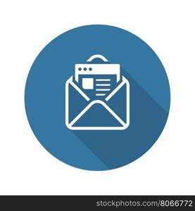 Email Marketing Icon. Flat Design.. Email Marketing Icon. Flat Design Isolated Illustration. App Symbol or UI element. Envelope with message.