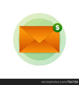 Email Marketing Icon. Newsletter marketing, email subscription. Vector stock illustration.