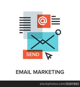 email marketing. Vector illustration of email marketing flat line design concept.