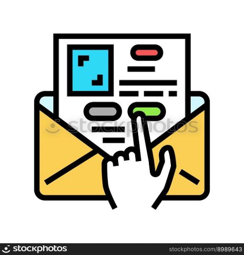 email message engagement marketing color icon vector. email message engagement marketing sign. isolated symbol illustration. email message engagement marketing color icon vector illustration