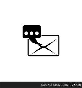 Email Notification, Quick Message. Flat Vector Icon illustration. Simple black symbol on white background. Email Notification, Quick Message sign design template for web and mobile UI element. Email Notification, Quick Message Flat Vector Icon