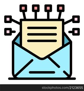 Email offer icon. Outline email offer vector icon color flat isolated. Email offer icon color outline vector