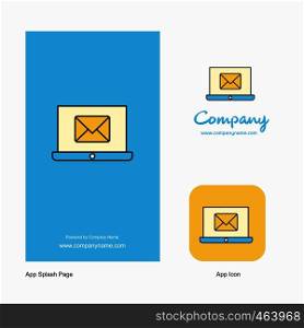 Email on laptop Company Logo App Icon and Splash Page Design. Creative Business App Design Elements