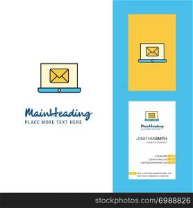 Email on laptop Creative Logo and business card. vertical Design Vector