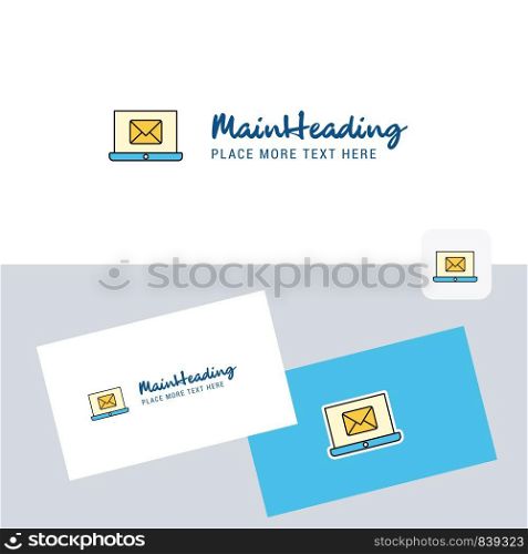 Email on laptop vector logotype with business card template. Elegant corporate identity. - Vector