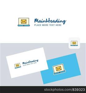 Email on laptop vector logotype with business card template. Elegant corporate identity. - Vector