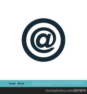 Email Sign Icon Vector Logo Template Illustration Design. Vector EPS 10.