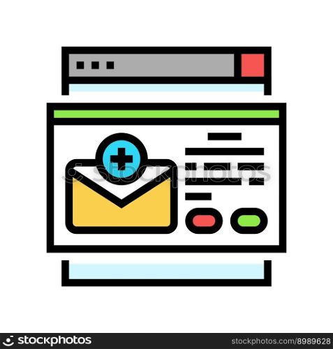 email subscriptions increment color icon vector. email subscriptions increment sign. isolated symbol illustration. email subscriptions increment color icon vector illustration