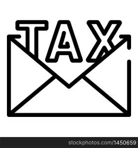 Email tax icon. Outline email tax vector icon for web design isolated on white background. Email tax icon, outline style