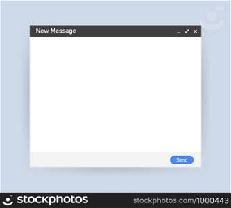 Email template. Blank e-mail browser window. Mail message web page vector frame. Vector stock illustration.. Email template. Blank e-mail browser window. Mail message web page vector frame. Vector illustration.