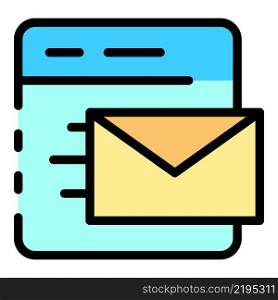 Email web application icon. Outline email web application vector icon color flat isolated. Email web application icon color outline vector