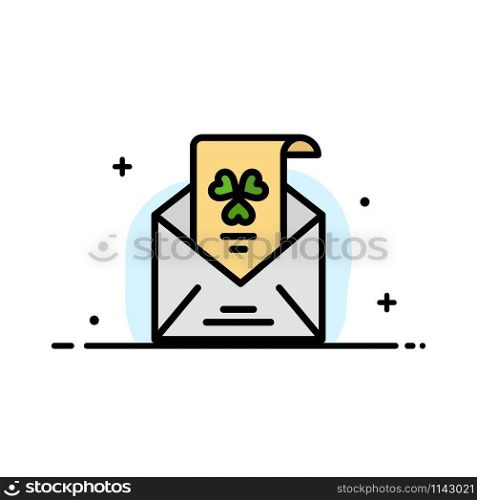 Emails, Envelope, Greeting, Invitation Business Flat Line Filled Icon Vector Banner Template