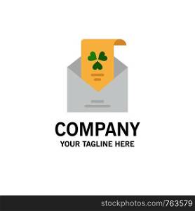 Emails, Envelope, Greeting, Invitation Business Logo Template. Flat Color
