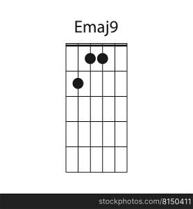 Emaj9 guitar chord icon vector illustration design