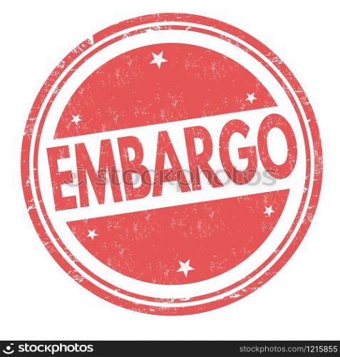 Embargo sign or stamp on white background, vector illustration