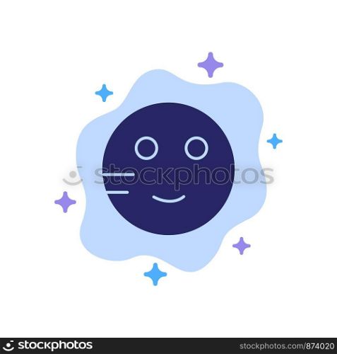 Embarrassed, Emojis, School, Study Blue Icon on Abstract Cloud Background