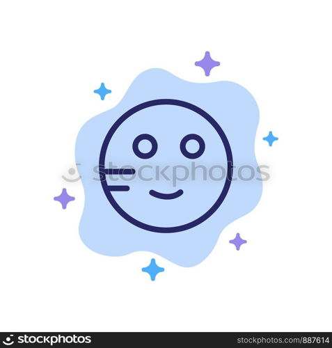 Embarrassed, Emojis, School, Study Blue Icon on Abstract Cloud Background