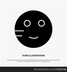 Embarrassed, Emojis, School, Study solid Glyph Icon vector