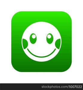 Embarrassed emoticon digital green for any design isolated on white vector illustration. Embarrassed emoticon digital green
