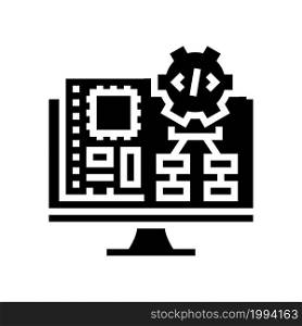 embedded software glyph icon vector. embedded software sign. isolated contour symbol black illustration. embedded software glyph icon vector illustration